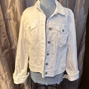 Nine West White Jean Jacket with Classic Styling
